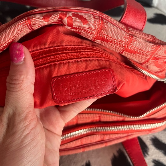 Chanel Travel Line Red Canvas Satchel 7579895